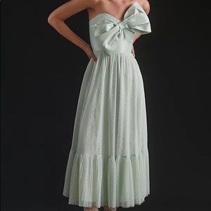 NWT ANTHROPOLOGIE HUTCH Tulle Bow-Tie Midi Dress.